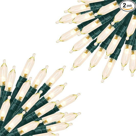 Battery Operated Christmas String Lights, 8ft 20 LED Mini Lights with Timer, Christmas Tree Lights for Indoor Outdoor Bedroom Wedding Party Holiday Xmas Decoration，Warm White（2 Pack）