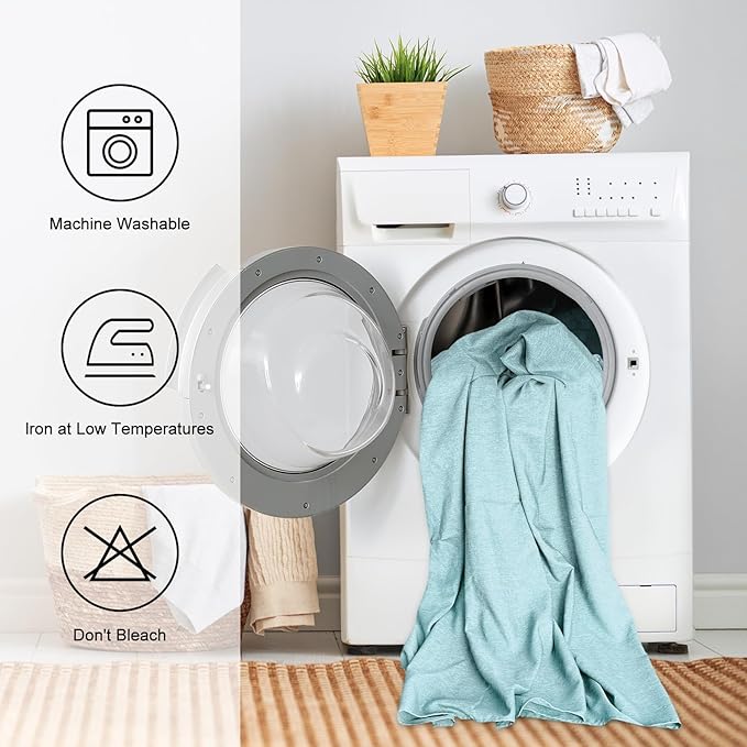 IVAPUPU Textured Linen Table Cloth for Rectangle Table - Light Blue Tablecloths Rectangular Waterproof Wrinkle Free Wipeable Dining Table Cover for Spring Wedding Birthday Kitchen Decor, 60 x 84 Inch