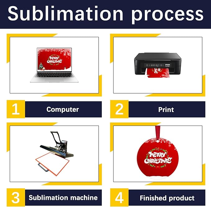 36 pcs Metal Sublimation Ornament Blanks,Sublimation Christmas Ornament Blanks for Christmas Tree Decor Blank Ornaments,Double Sided Sublimation Ornaments Round Sublimation Blanks