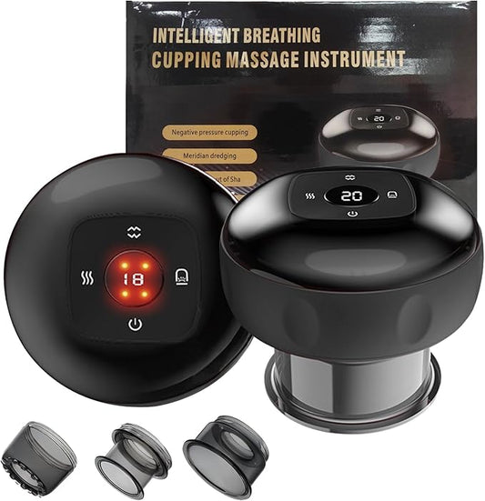5-in-1 Smart Dynamic Cupping Therapy Set, Smart Cupping Therapy Massager, 12 Levels of Suction Strength and Temperature Control for Targeted Pain Relief, Knots, Aches, Portable Cupping Kit