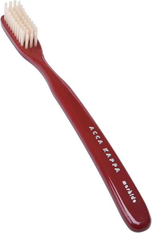 Acca Kappa Vintage Red Toothbrush Soft Nylon Bristles Retro-Style Ergonomic Handle