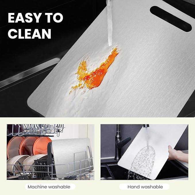 New Titanium Cutting Board - 100% Pure Titanium Cutting Boards For Kitche,Easy to clean, Double-sided food-grade Cutting Board For Meats, Fruits And Vegetables (13 * 9)