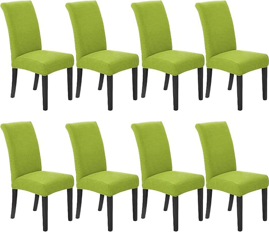 Howhic Stretch Chair Covers for Dining Room Set of 8, Removable Washable Dining Room Chair Covers, Dining Chair Slipcovers Seat Protector, Great Decor for Home and Banquet (Apple Green, 8 Pack)