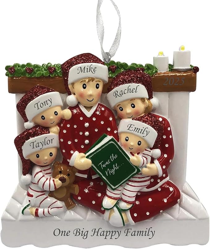2025 Family Christmas Ornament – Personalized Ornament for Families – Custom Family Ornament – Holiday Tree Decoration Keepsake Gift (Family of 5)