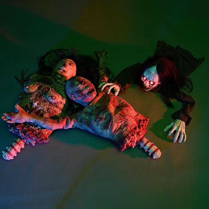 AW 32" Halloween Prop Limbless Woman Corpse Hanging Half Body Haunted House Party Yard Outdoor Decoration 2025