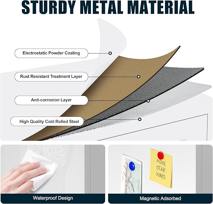 61" Tall Farmhouse Metal Pantry Cabinet, Kitchen Pantry Storage Cabinets with 2 Barn Door and Adjustable Shelves,Metal Pantry Storage Cabinet,for Kitchen,Laundry Room,Home Office,Kids Room (White)