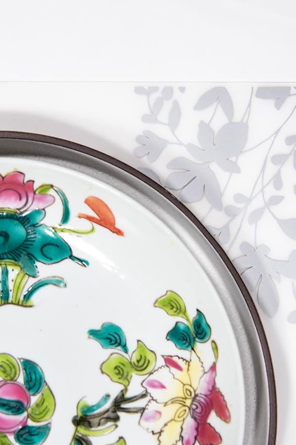 modern-twist Jardin Print Placemat-100% Plastic Free Silicone Tabletop, Dining, Decoration, Modern Design, Silver