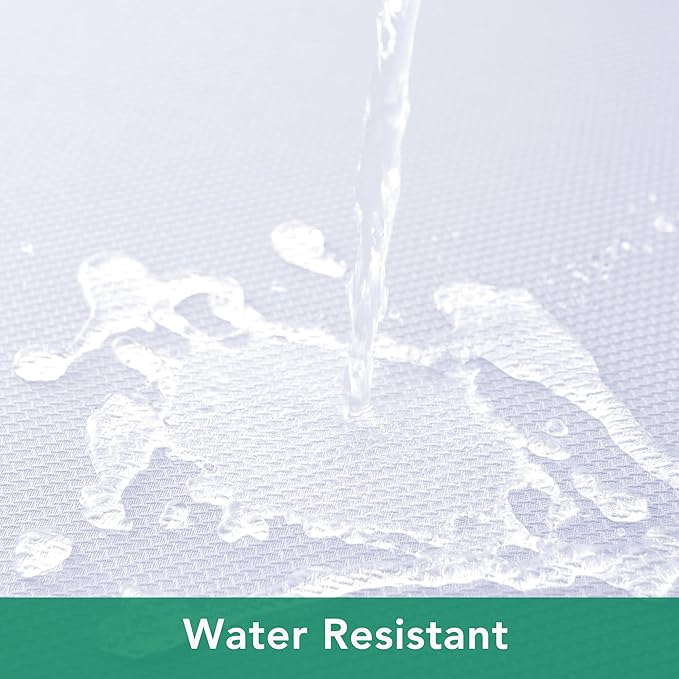 Biscaynebay Textured Fabric Round Tablecloths 90", White Water Resistant Table Cloths Circle Folding Table Covers Linen for Dining, Kitchen, Wedding and Parties etc.