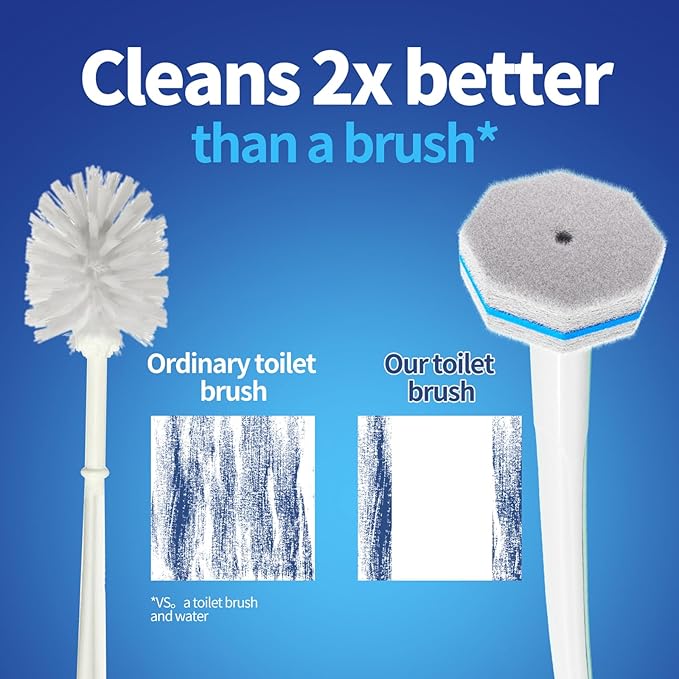 60pc Refills Disposable Toilet mats Brush Cleaning System, Toilet Cleaning Brush, 60 Replacement Brush Heads, No Handle or Base，Toliet Wand Refills,Toilet Bowl Clean Refill Pads,Toilet Scrubber Refill
