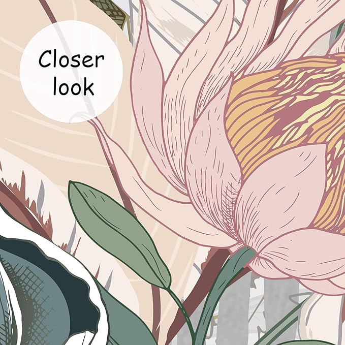 AFZEVEB-Tropical Jungle Wallpaper Botanical Large Floral Wall murals for Bedroom 114"x74" (Not Peel and Stick)