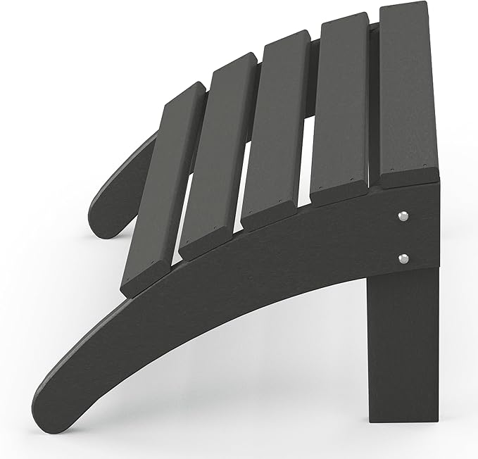 WestinTrends Outdoor Ottoman, Patio Adirondack Ottoman Foot Rest, All Weather Poly Lumber Folding Foot Stool for Adirondack Chair, Widely Used for Outside Porch Pool Lawn Backyard, Gray