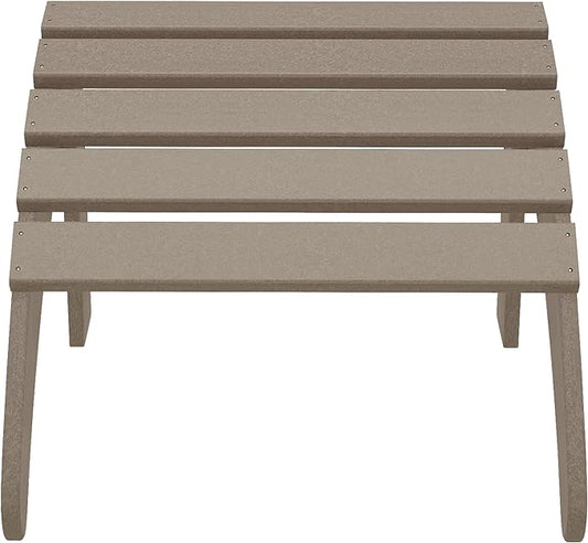 WestinTrends Outdoor Ottoman, Patio Adirondack Ottoman Foot Rest, All Weather Poly Lumber Folding Foot Stool for Adirondack Chair, Widely Used for Outside Porch Pool Lawn Backyard, Weathered Wood