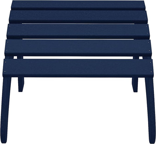 WestinTrends Outdoor Ottoman, Patio Adirondack Ottoman Foot Rest, All Weather Poly Lumber Folding Foot Stool for Adirondack Chair, Widely Used for Outside Porch Pool Lawn Backyard, Navy Blue