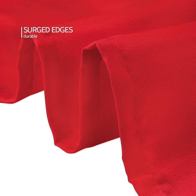 Surmente Red Tablecloth for Round Tables, 120-inch Round Table Cloths for Weddings, Banquets, or Restaurants