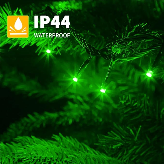 XTF2015 105ft 300 LED Christmas String Lights, End to End Plug 8 Modes Christmas Lights UL Certified Outdoor Indoor Fairy Light Tree, Patio, Garden, Party, Wedding, Holiday (Green)