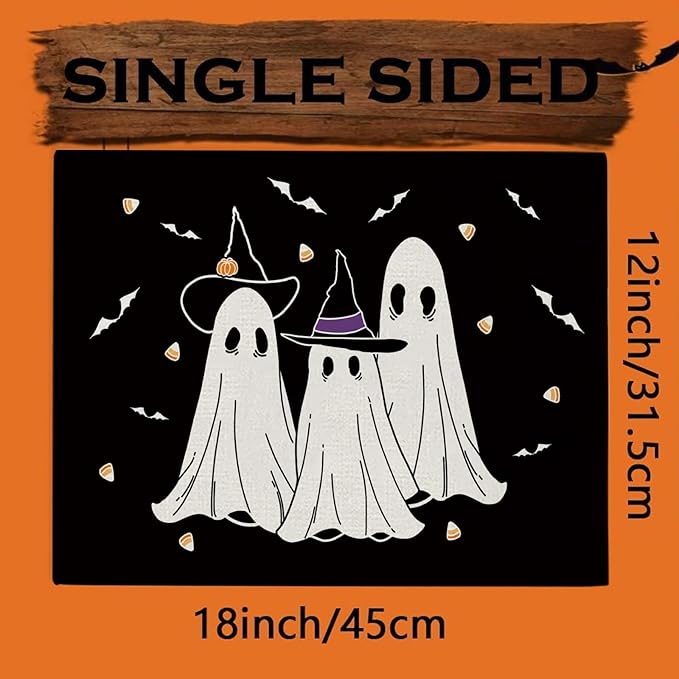 Halloween Placemats Ghost Pumpkin Bat Set of 4 Table Mats Seasonal Cute Home Party Kitchen Dining Table Decorations