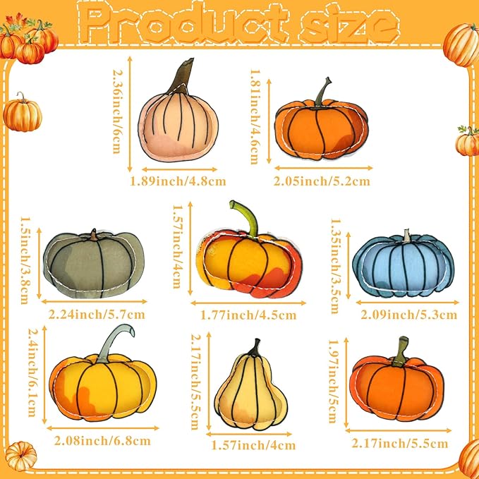 24 Pcs Fall Tree Ornaments Thanksgiving Tree Decoration 3D Felt Maple Leaf Pumpkin Hanging Ornaments for Farmhouse Harvest Autumn Fall Decorations(Pumpkin)