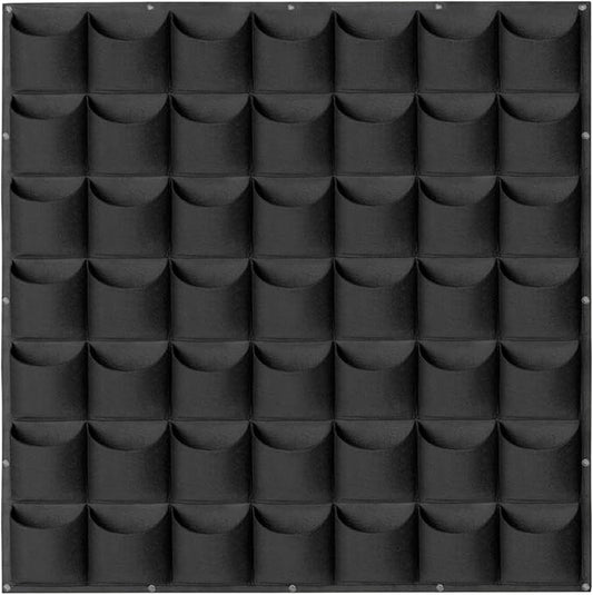 49 Pockets Hanging Planter Bags, Hanging Vertical Wall Mounted Plant Planting Grow Bags, Herb Garden Planter Outdoor Indoor Growing Bag, Gardening Vertical Greening Flower Container(1m×1m, Black)