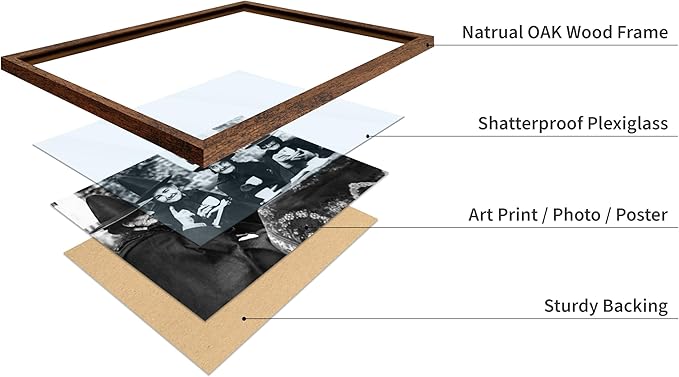 Poster Master Classic Photograph Poster - Vintage Halloween Print - Gift for Artist, Friend - Witches Tea Party, Old Women Smiling, Wearing Robes - Wall Decor for Living Room, 16x20 Brown Framed