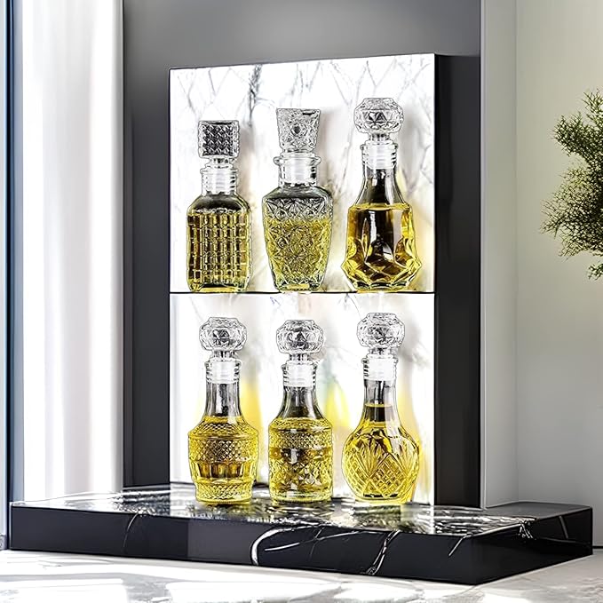 AlifordGlass Mini Glass Bottles with 6 Different Shapes Can be Used for Self-Made juicing, Wine Bottles or Whiskey Decanter