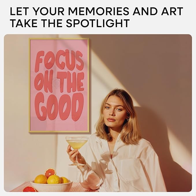 Homeforia 14x22 Picture Frame Gold, High End Metal 14x22 Poster Frames with Mat 12x16 Photo, 14 x 22 Gold Frames Matted to 12 by 16 Print, 22x14 Thin Hanging Frames, Tempered Glass, Wall Kit, Set of 1