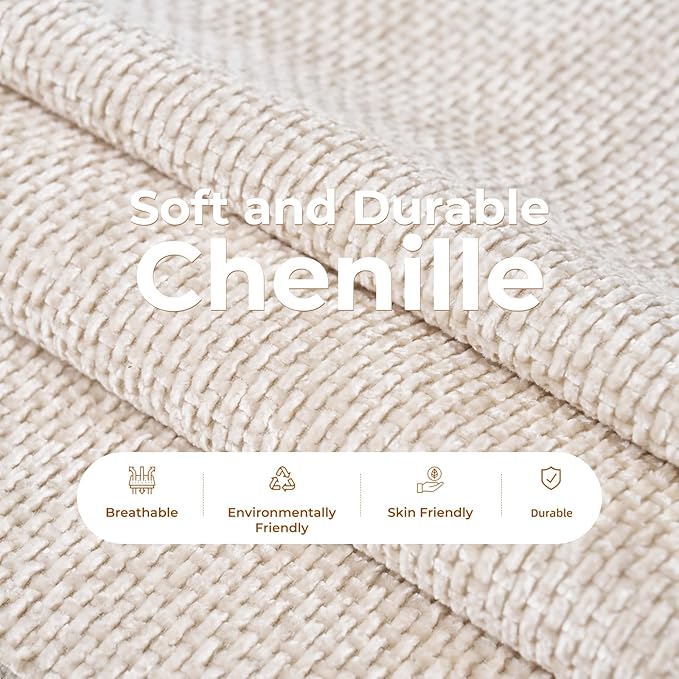 132'' Oversized Modular Sectional Sofa, U Shaped Comfy Sectional Couch with Large Storage, 6 Seat Chenille Deep Seat Cloud Sofa with 2 Throw Pillows for Living Room,Beige