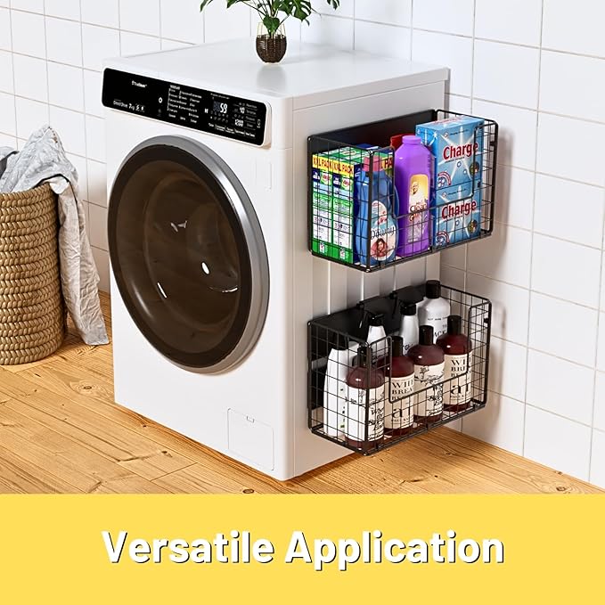 2 Set Magnetic Shelf for Fridge, Fruit Potato & Onion Storage Bins, Pantry Organizers & Storage, Large Container Magnetic Basket for Refrigerator, Kitchen Counter, Cabinet, Magnetic Fridge Organizer