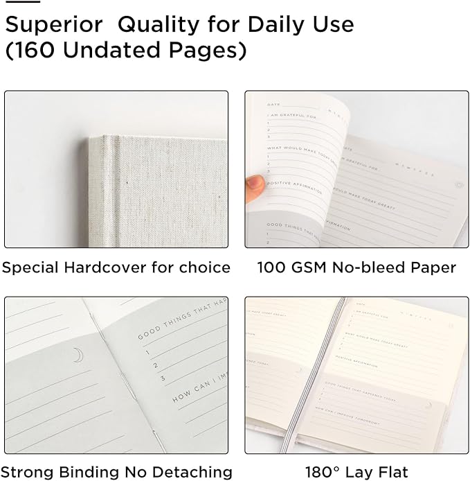 And Per Se Gratitude Journal – Five Minutes a Day to Cultivate Mindfulness, Happiness, Positive Vibes, Affirmations & Self-Reflection – Undated Daily Gratitude Journal for Women & Men (Forest Green)