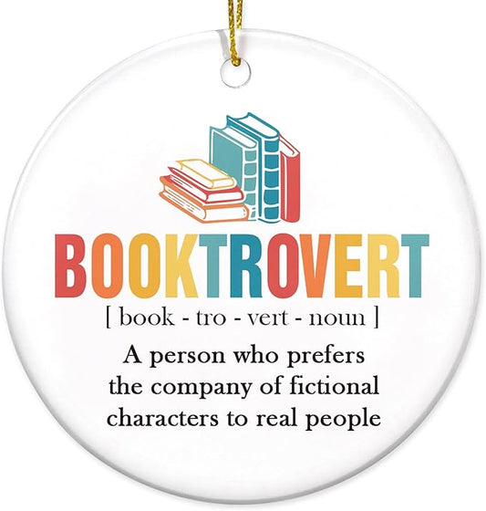 2025 Christmas Ornaments - Book Lovers Gift Ideas, Ceramic Ornament for Librarian, Nerd, Christmas Tree Decoration