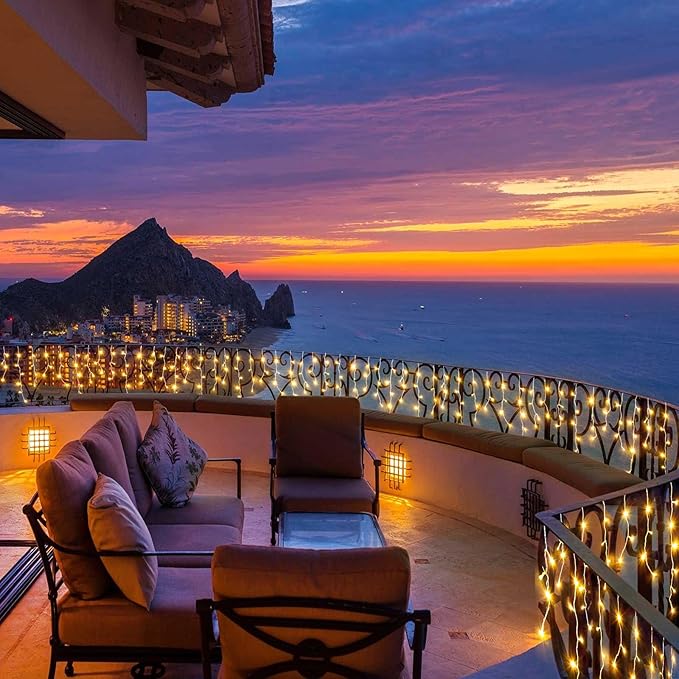 Icicle Lights for Outside, 33FT 400 LED Icicle Christmas Lights Outdoor, Waterproof & 8 Modes & Timer, Plug in Twinkle String Light for Indoor Patio Party Wedding Xmas Holiday Decorations, Warm White