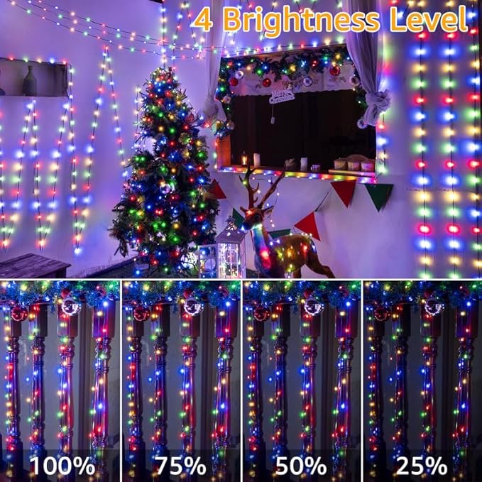 Ollny Christmas Lights Outdoor, 393FT 1200 LED IP67 Waterproof Christmas Tree Lights with 8 Modes Remote Timer, String Lights for House Yard Outside Indoor Xmas Decorations Multicolor