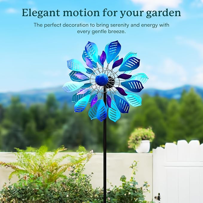 Wind Spinners for Yard and Garden, 84" Wind Spinners Outdoor Metal Extra Large, Wind Sculptures & Spinners with Stake, Yard Art Garden Decor Gift for Family