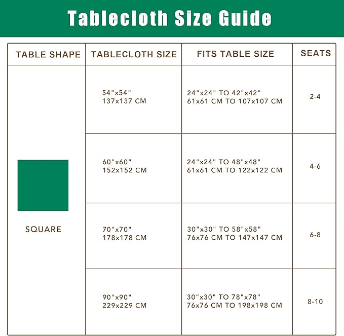 Biscaynebay Textured Fabric Square Tablecloths 70x70 Inches, Black Water Resistant Spill Proof Card Table Cloth Folding Table Cover for Dining, Kitchen, Wedding and Parties, Machine Washable