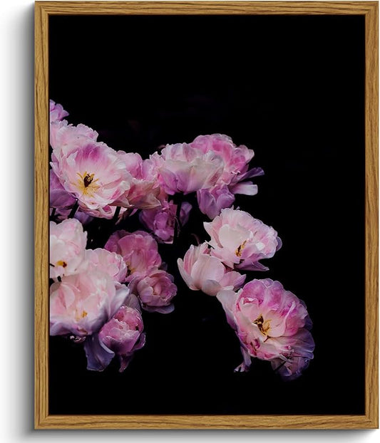 VIYYIEA Framed Canvas Wall Art Home Decor Classical Flower Oil Paintings for Wall Decorations Canvas Wall Art Modern Floral Home Decor for Bedroom Living Room Bathroom Decor 8x10in