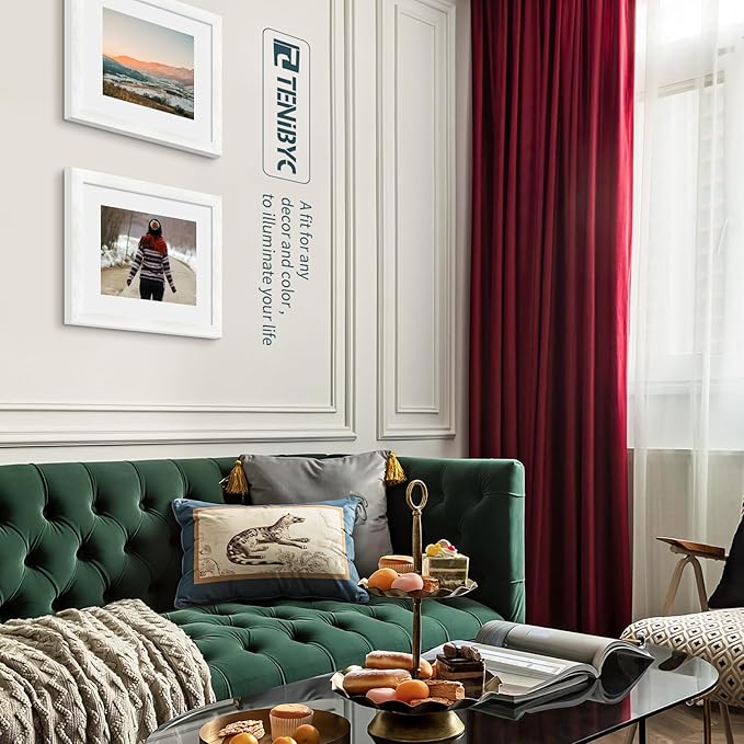 11x14 Picture Frame Set - 3 Pack, Textured White Solid Wood, HD Tempered Glass, Wall Gallery Photo Frame