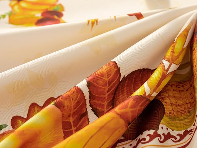 YiHomer Fall Thanksgiving Tabletop Collection for Kitchen Dining Decoration Parties Harvest, Harvest Party, Tablecloth, 52 x 52 Square