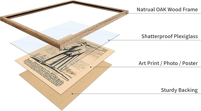 Poster Master Vintage Medieval Poster - Retro Illustration Print - Gift for Friend - Plague Doctor, Pandemic Mask, Physician, Black Death - Wall Decor for Home, Living Room, 8x10 Beige Framed