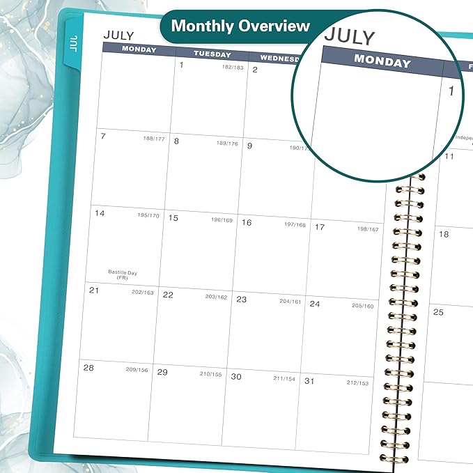 2025-2026 Weekly Appointment Book - Appointment Book 2025-2026 with Soft Cover, Jul 2025 - Jun 2026, 8.26"x 11.4", Daily/Hourly Planner with Tabs, 15 Minutes, Wirebound - Green