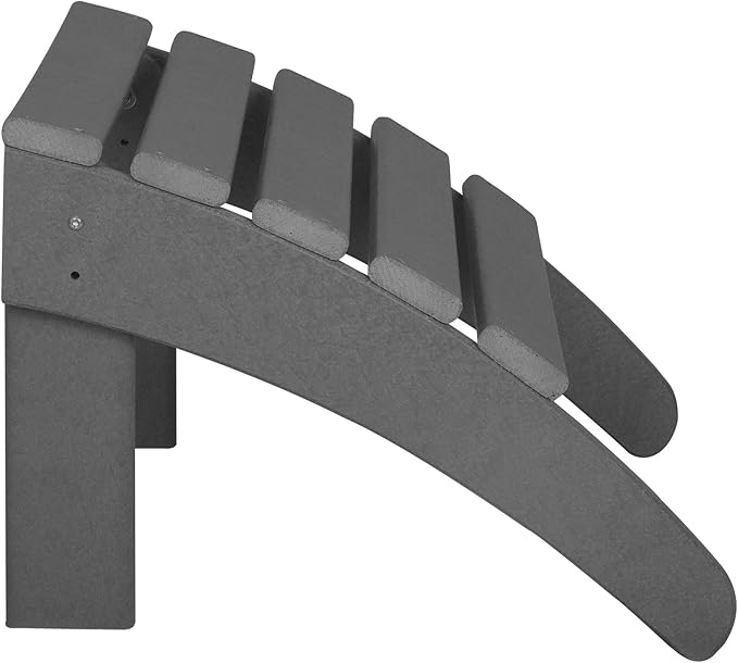 WestinTrends Outdoor Ottoman, Patio Adirondack Ottoman Foot Rest, All Weather Poly Lumber Folding Foot Stool for Adirondack Chair, Widely Used for Outside Porch Pool Lawn Backyard, Gray