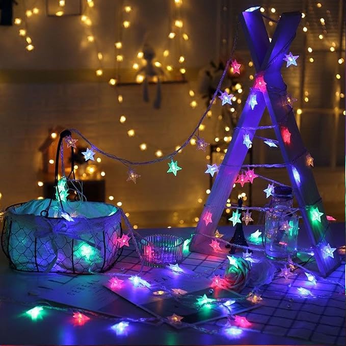 Star String Lights, LED Fairy Christmas Lights with Battery Operated,Waterproof Indoor Outdoor Star Light for Bedroom Tent Loft Bed Patio Party Wedding Holiday Camping Decor