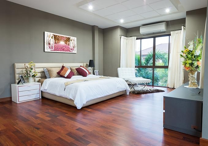 Cao Gen Decor Art-AH40150 Wall Art Trees and Pink Rose Paintings Printed Pictures Stretched and Framed Canvas Paintings Ready to Hang for Home Decorations Wall Decor