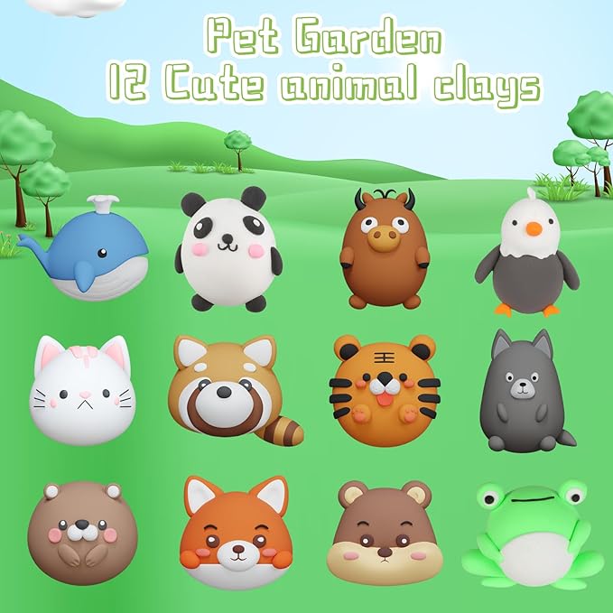 Air Dry Clay for Kids，12 Boxs Modeling Clay Kit with 5 Sculpting Tools, Safe Non-Toxic Model Magic Clay, DIY Art and Crafts Toy Gift, Party Home Favors for Boys, Girls, Toddler