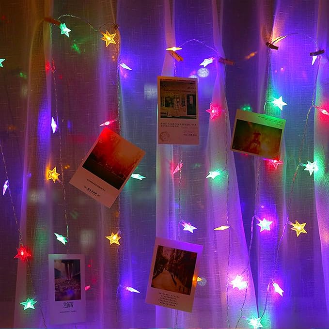 Star String Lights, LED Fairy Christmas Lights with Battery Operated,Waterproof Indoor Outdoor Star Light for Bedroom Tent Loft Bed Patio Party Wedding Holiday Camping Decor