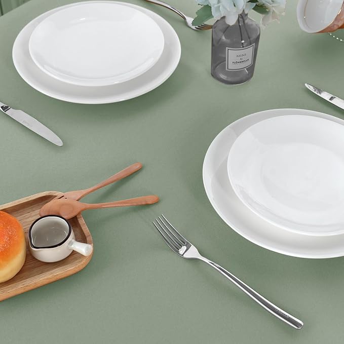 sancua 2 Pack Sage Green Tablecloth 60 x 102 Inch, Rectangle Table Cloth for 6 Feet Tables - Stain and Wrinkle Resistant Washable Polyester Table Cover for Dining Tables, Buffet Parties and Camping