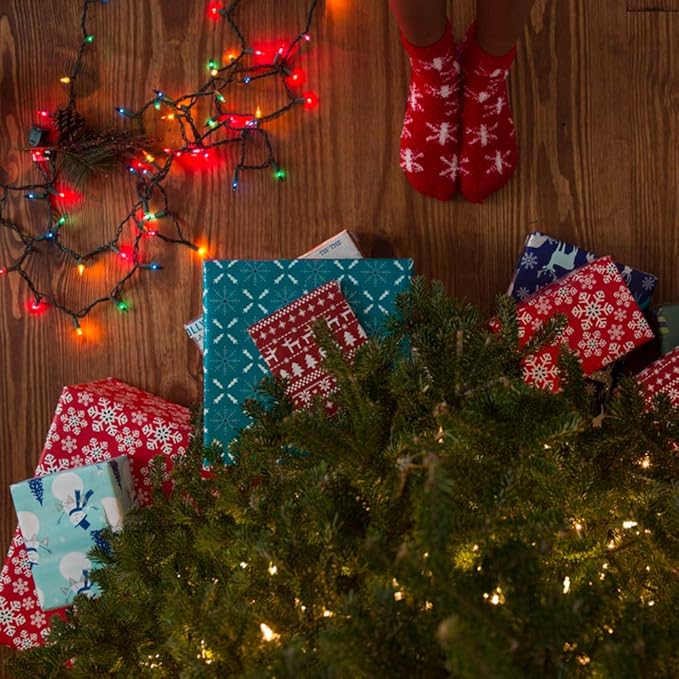 Brizled Christmas Lights Multicolor, 2 Pack 33ft 100 LED Christmas Tree Lights, 120V UL Certified Connectable Xmas String Light Indoor Outdoor Mini Light Set for Xmas Tree Party Garden Porch Decor