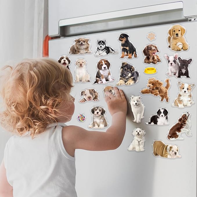 20 Pcs Dog Thick Gel Clings Puppy Window Gel Clings Decals Stickers for Kids Toddlers and Adults Cute Reusable Window Clings for Home Airplane Classroom Nursery Dog Party Supplies Decorations