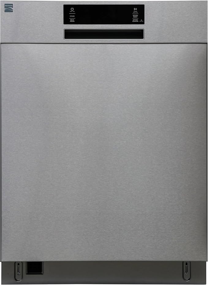 Kenmore 24" Built-in Stainless Steel Tub Dishwasher SmartWash, Smart Dry, and MoreSpace Adjustable Rack, Energy Star Certified, Fingerprint Resistant