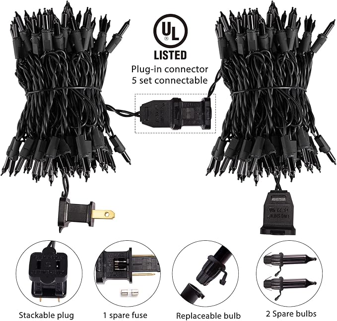 Minetom Halloween String Lights Outdoor 100 Count 25 Feet Incandescent Bulb Mini Lights for Christmas Indoor Garland Party Festival Decoration, Purple