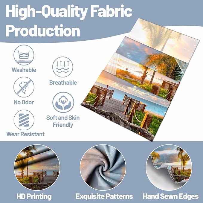 dueeia Beach Window Tapestry Wall Hanging Beachy Coastal Ocean Nature Tropical Landscape Scenic Tapestries for Bedroom Living Room Wall Decor (90.6"x70.9")