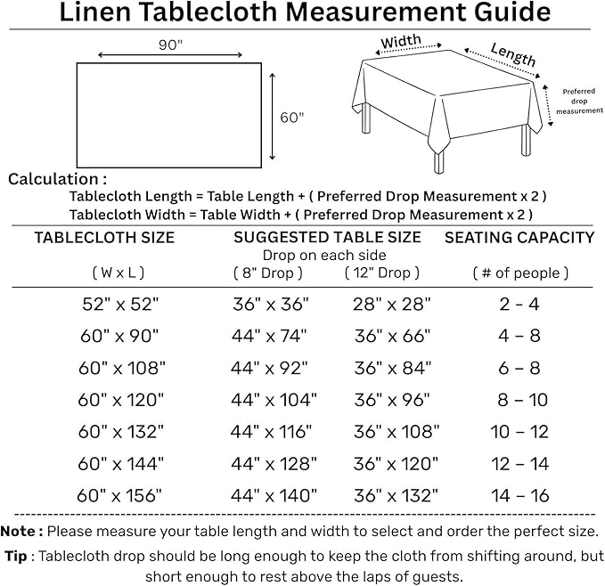 Solino Home Linen Tablecloth 60 x 90 Inch - Narrow Stripe 100% Pure Linen Natural and White Table Cloth for Rectangle Tables - Machine Washable Tablecloth for Fall, Autumn, Thanksgiving